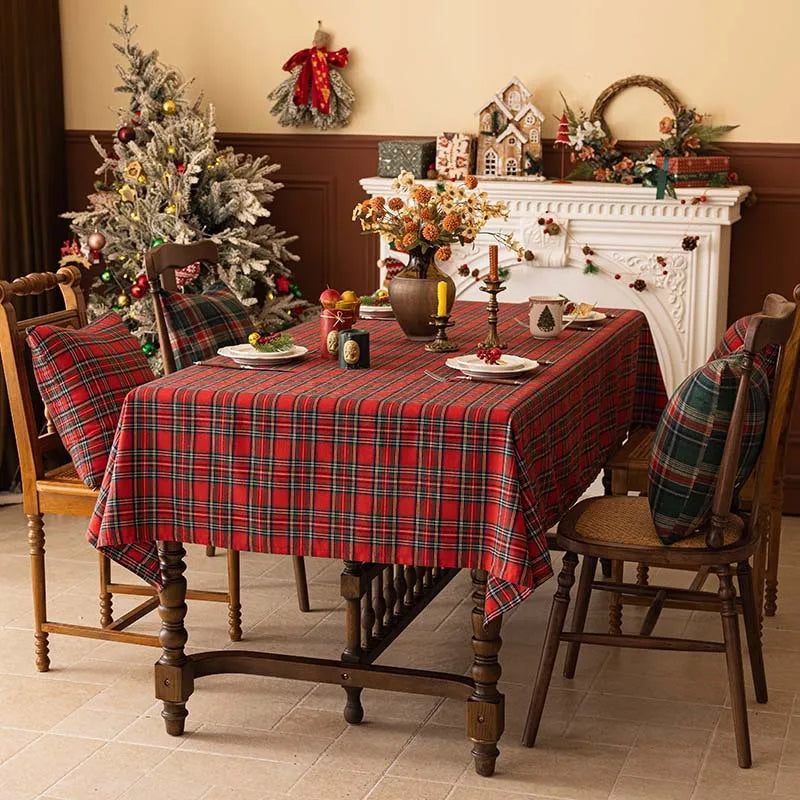 Nappe Table Rouge et Rectangulaire de Noël