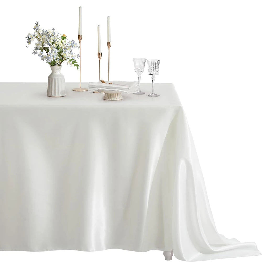 Nappe Rectangulaire en Satin – Élégance Brillante pour Mariages, Réceptions et Décoration de Table
