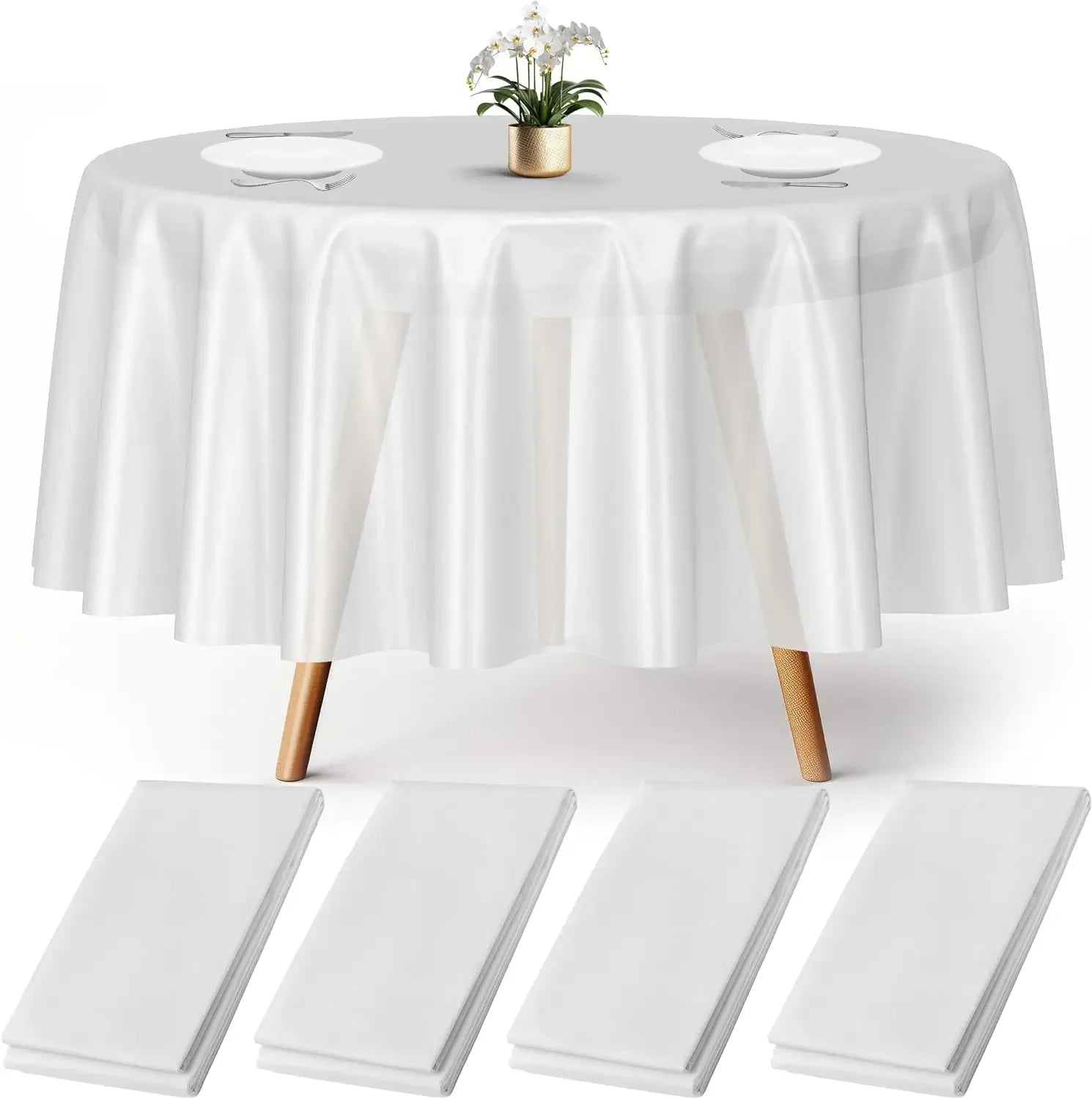 Nappe Ronde en Satin – Élégance Brillante pour Mariages & Réceptions Inoubliables