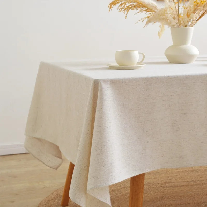 Nappe Lin &amp; Coton Écru – Élégance Naturelle et Intemporelle pour une Table Apaisante