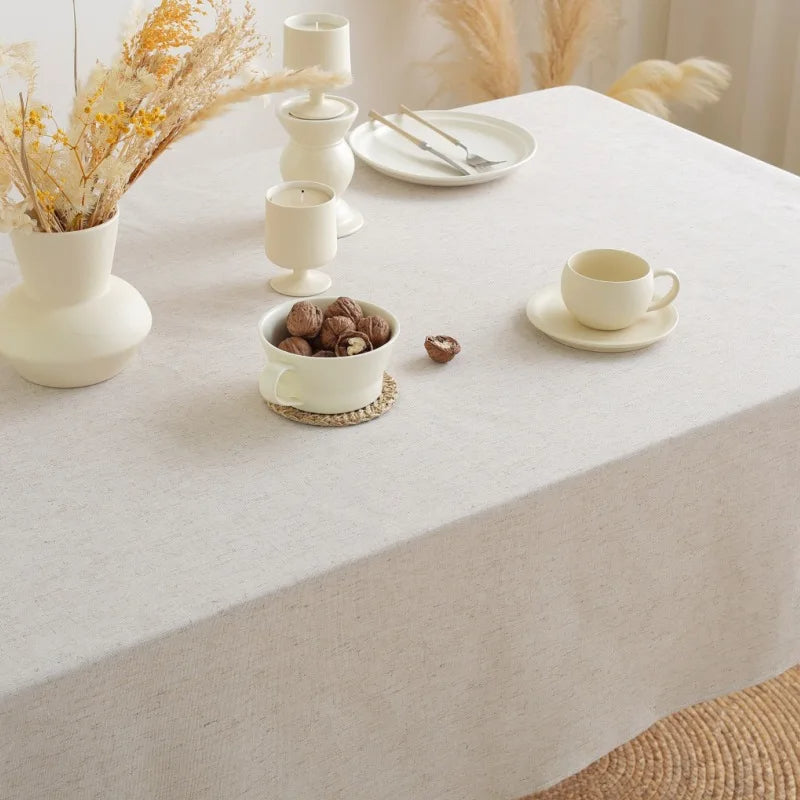 Nappe Lin &amp; Coton Écru – Élégance Naturelle et Intemporelle pour une Table Apaisante