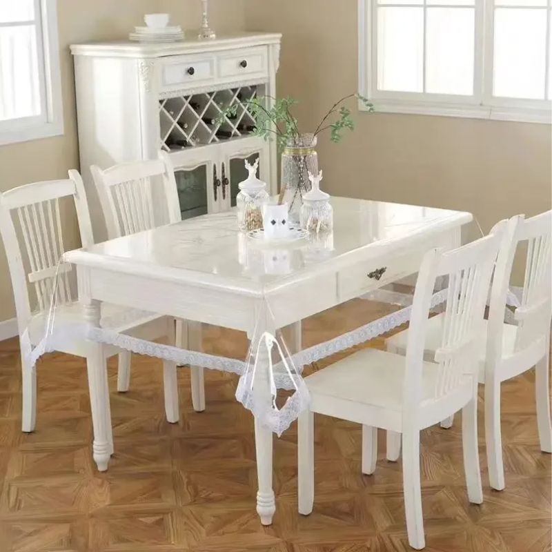 Nappe Transparente Imperméable avec Bordure Dentelle