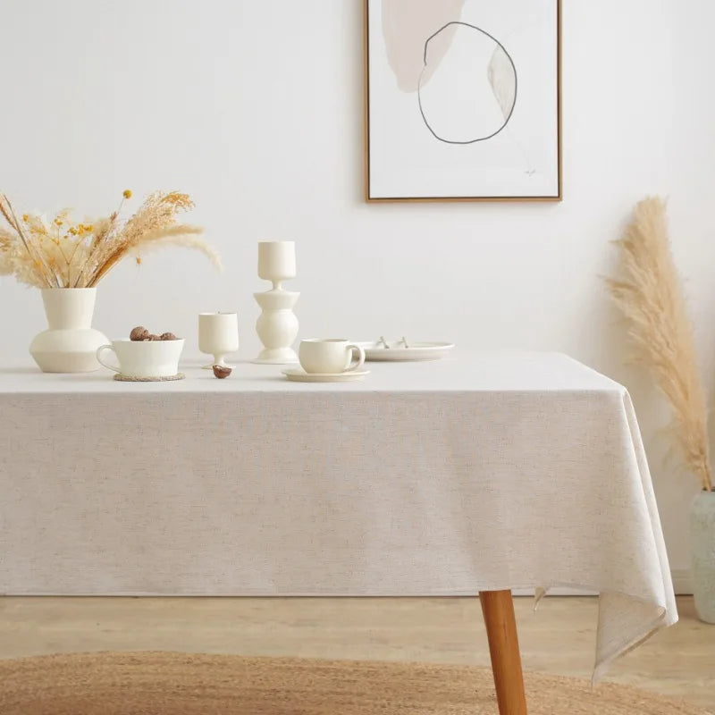 Nappe Lin &amp; Coton Écru – Élégance Naturelle et Intemporelle pour une Table Apaisante