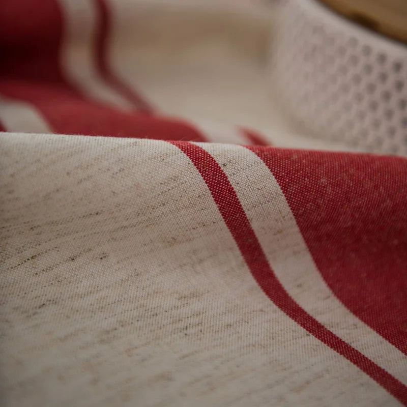 Nappe Rectangulaire Coton & Lin à Rayures Bleues – Esprit Maison Française Authentique