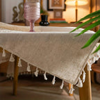 Nappe Beige au Style Bohème en Lin