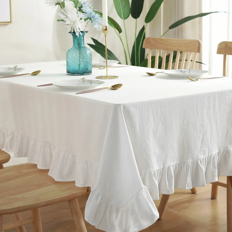Nappe Blanche Pratique et Élegante en Lin