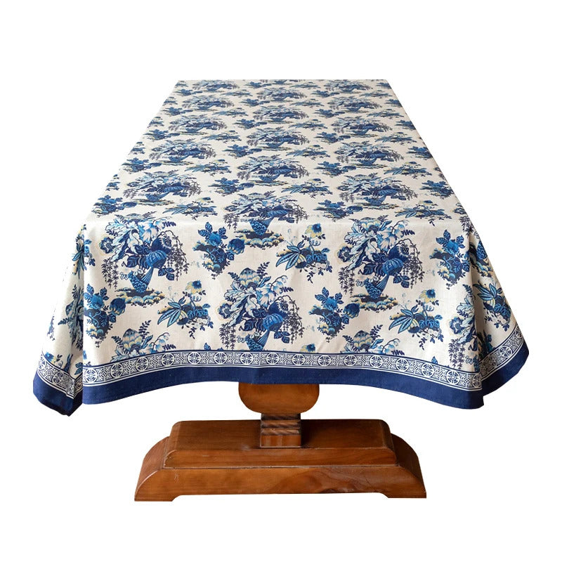 Nappe Bleu Imperméable avec Motif Floral