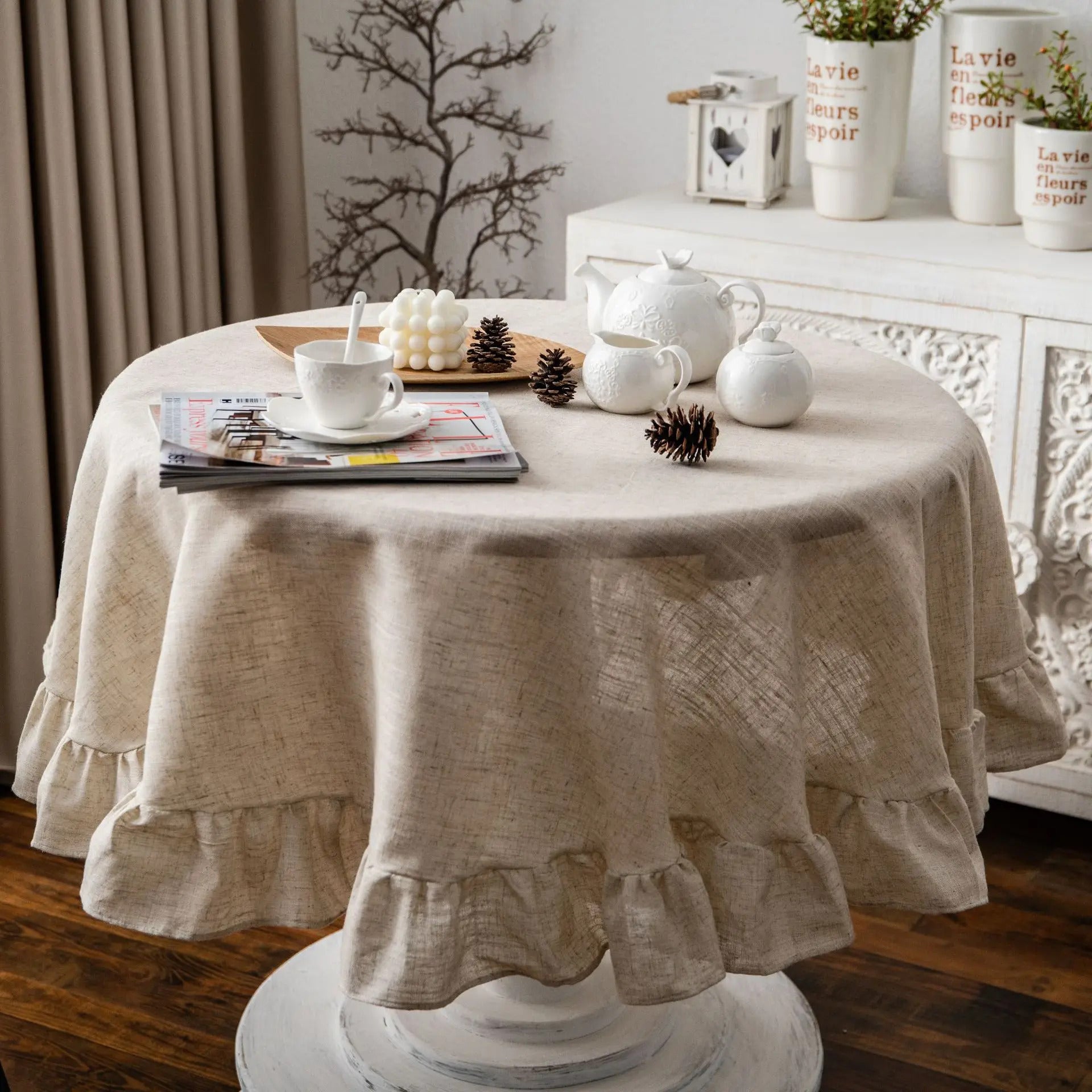 Nappe Coton Ronde Élégante à Volants