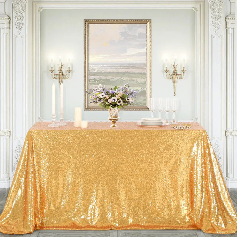 Nappe Doree Élégante à Paillettes