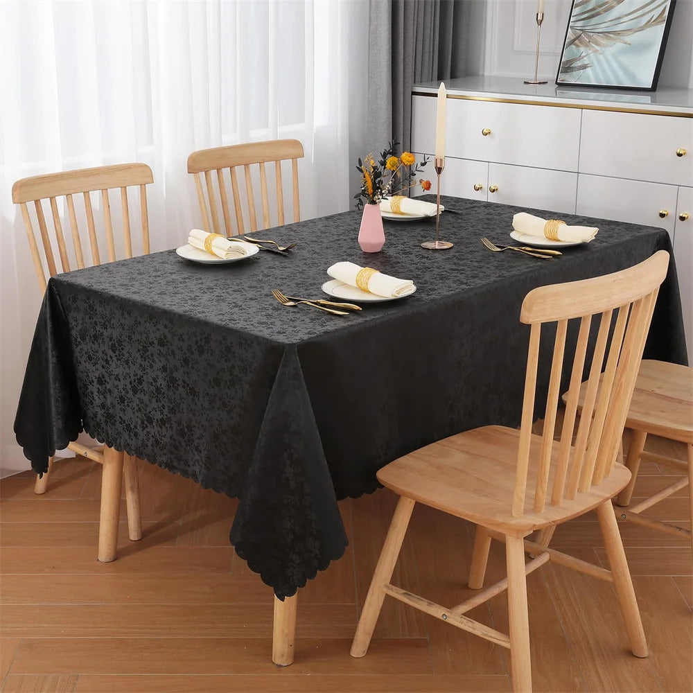 Nappe Noir Rectangulaire et Imperméable Élégante