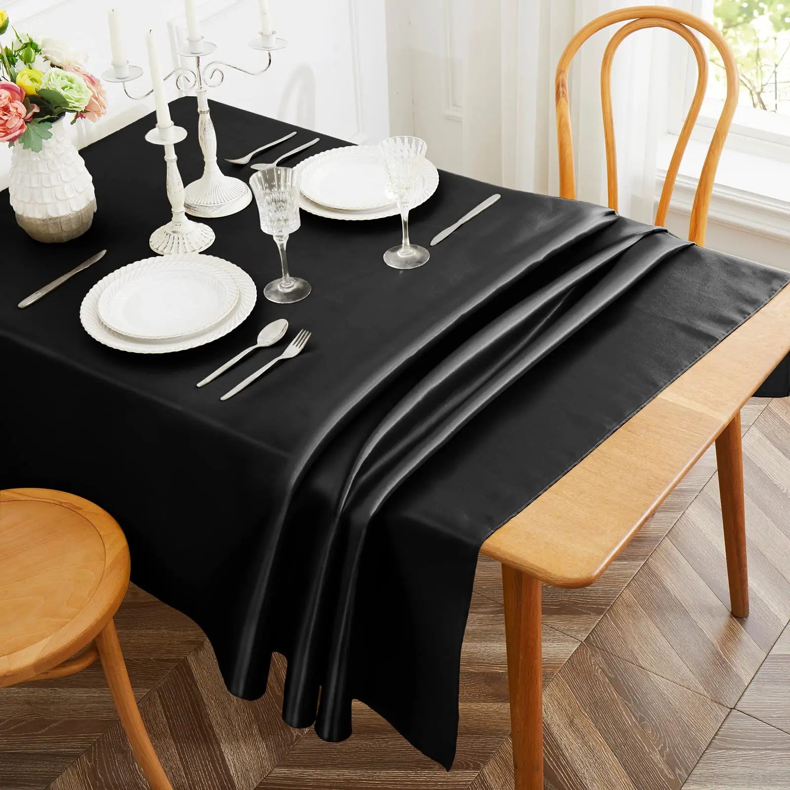 Nappe Noire Effet Satin