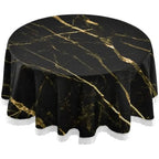 Nappe Noire et Ronde avec Effet Marbré Luxueux