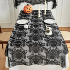 Nappe Noire Thème Halloween avec Dentelle