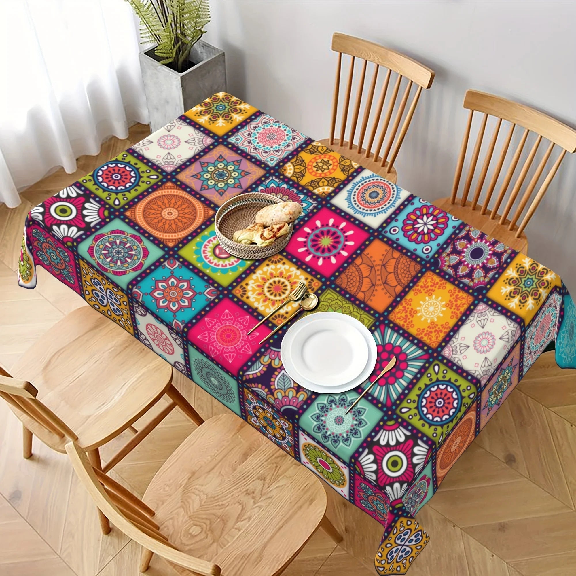 Nappe Colorée aux Motifs Mandala