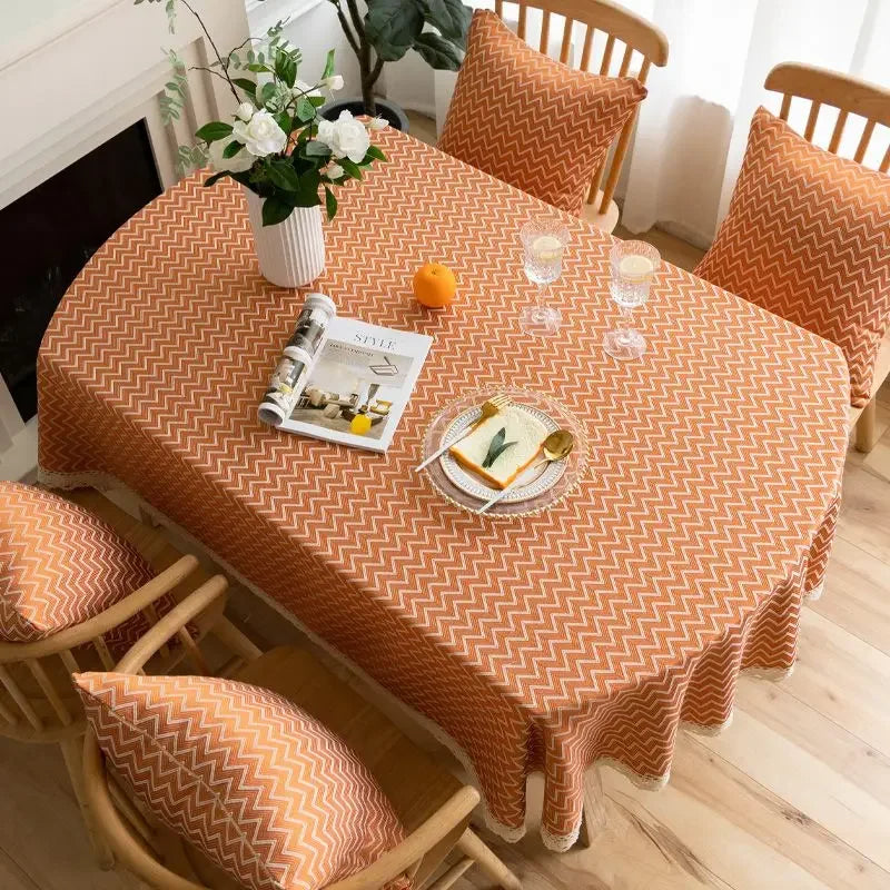 Nappe de Table Ovale Orange avec Motif Design