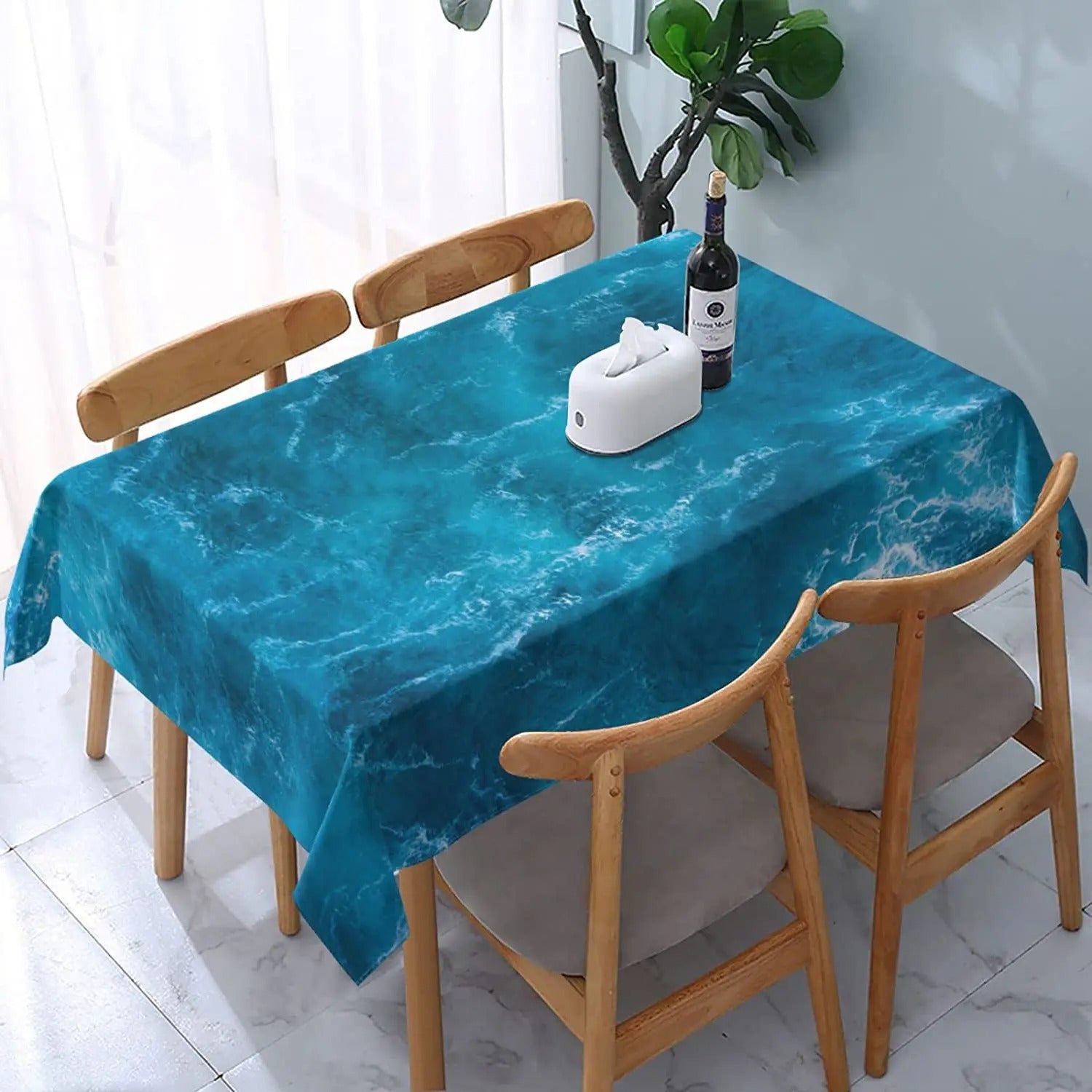 Nappe de Table en Plastique Effet Océan