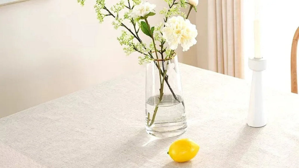 Nappe de Table Rectangulaire Blanche en Lin
