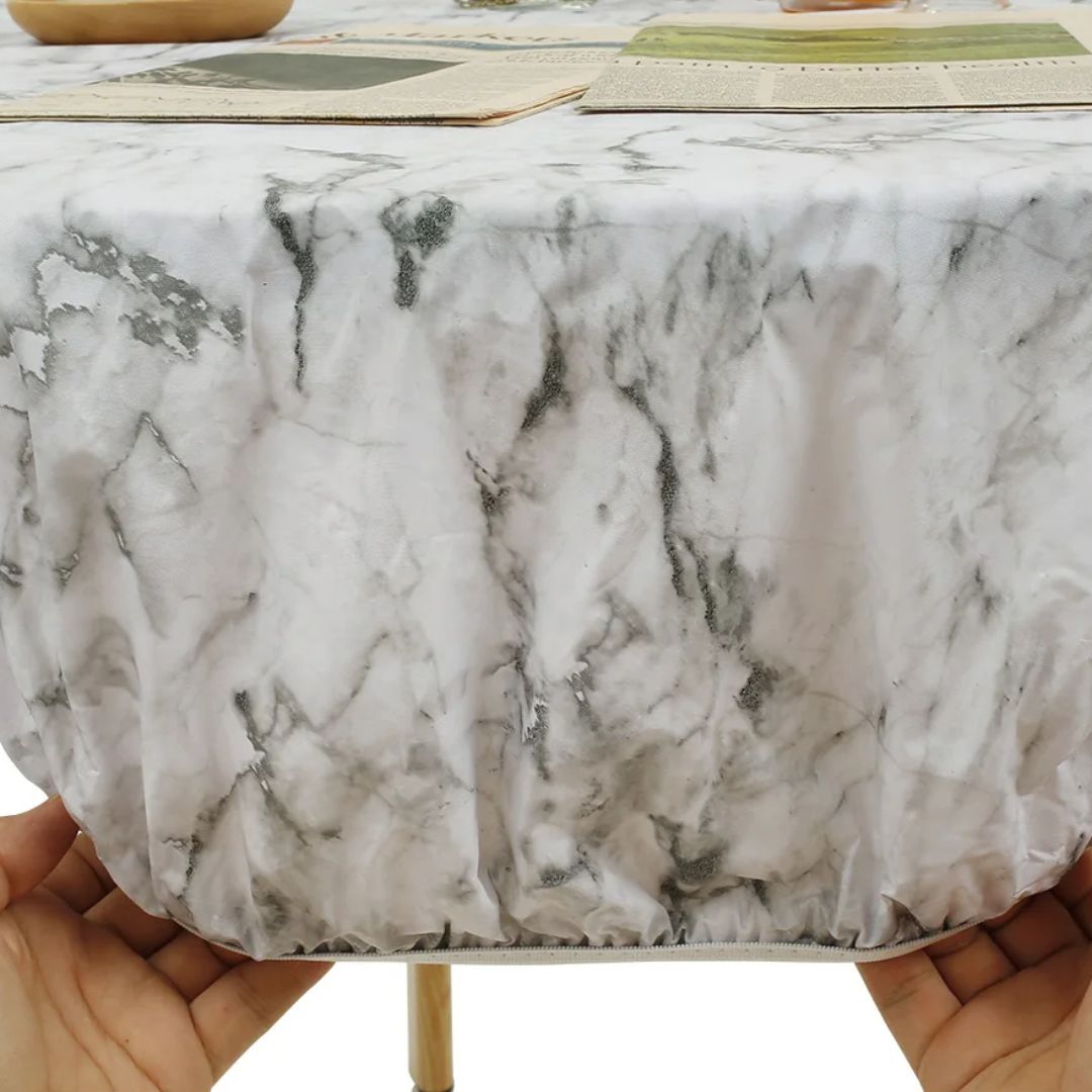 Nappe de Table Ronde Effet Marbré