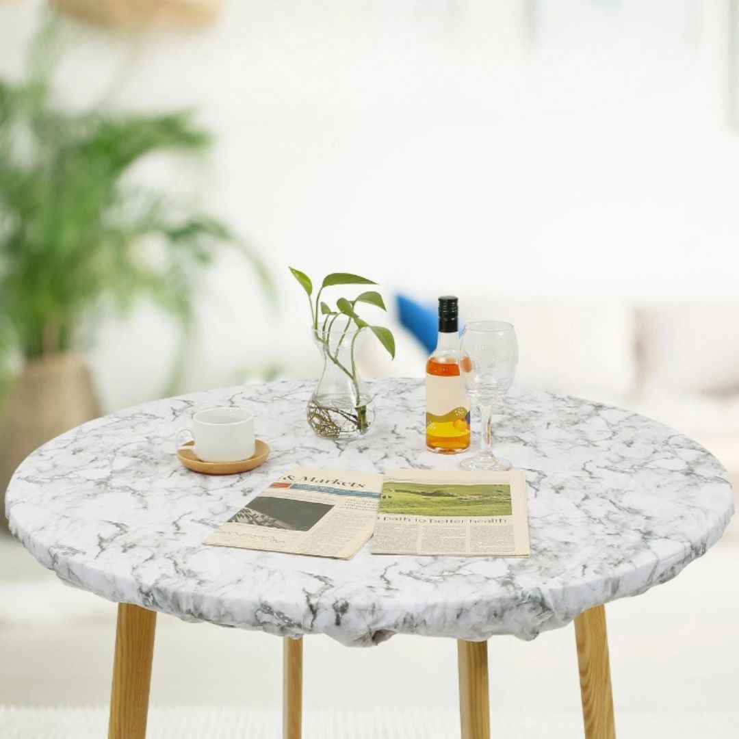 Nappe de Table Ronde Effet Marbré