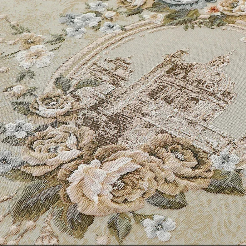 Nappe de Table Ronde Luxueuse et Brodée