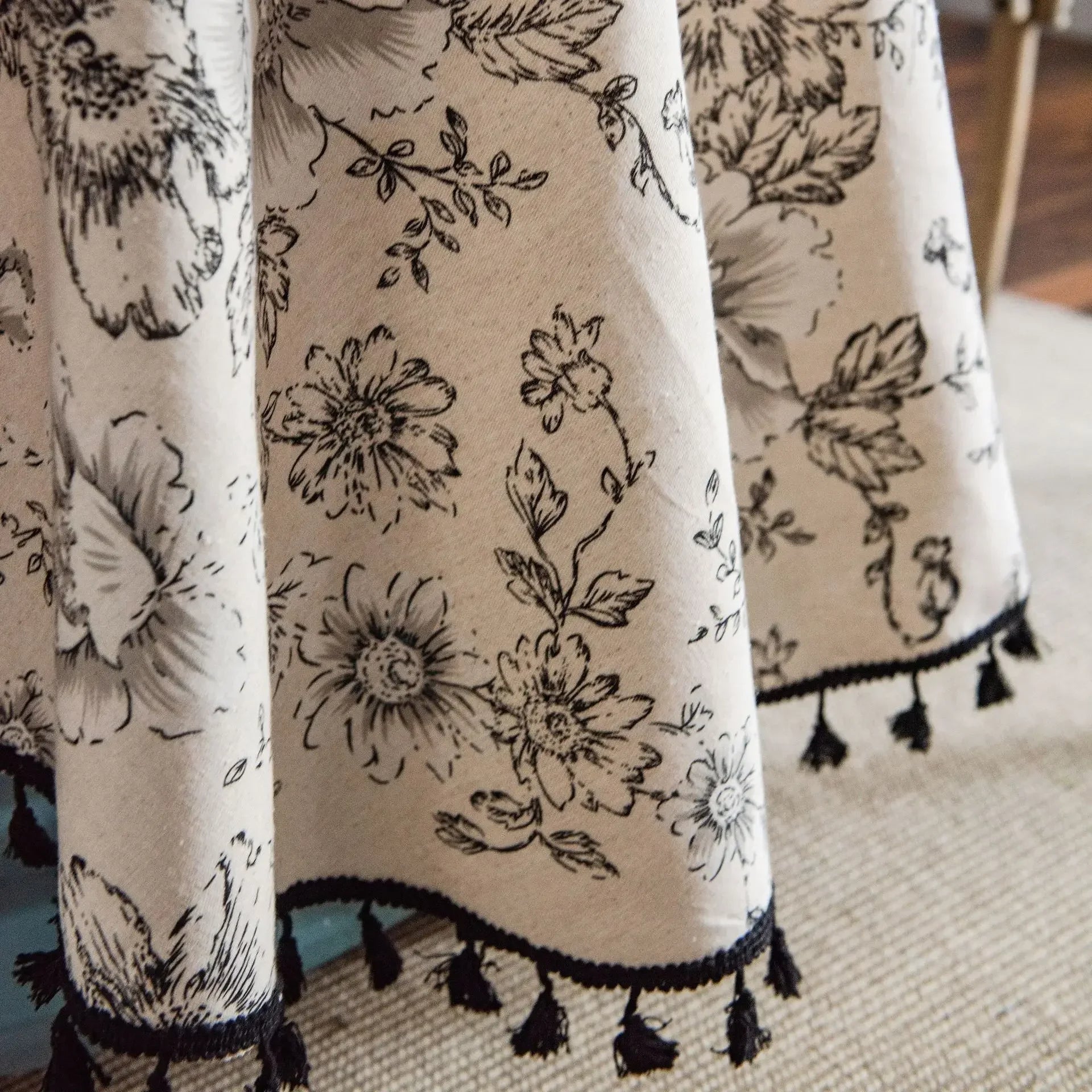Nappe de Table Ronde à Motif Floral