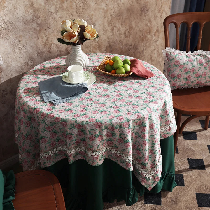 Nappe Table Rose de Style Pastoral à Fleurs