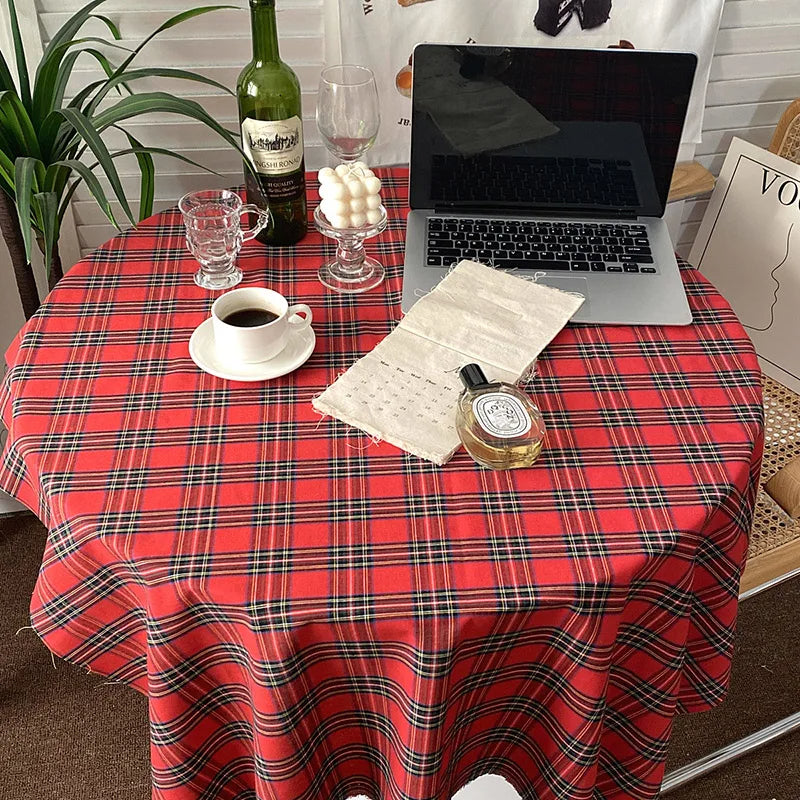 Nappe Table Rouge de Noël à Carreaux