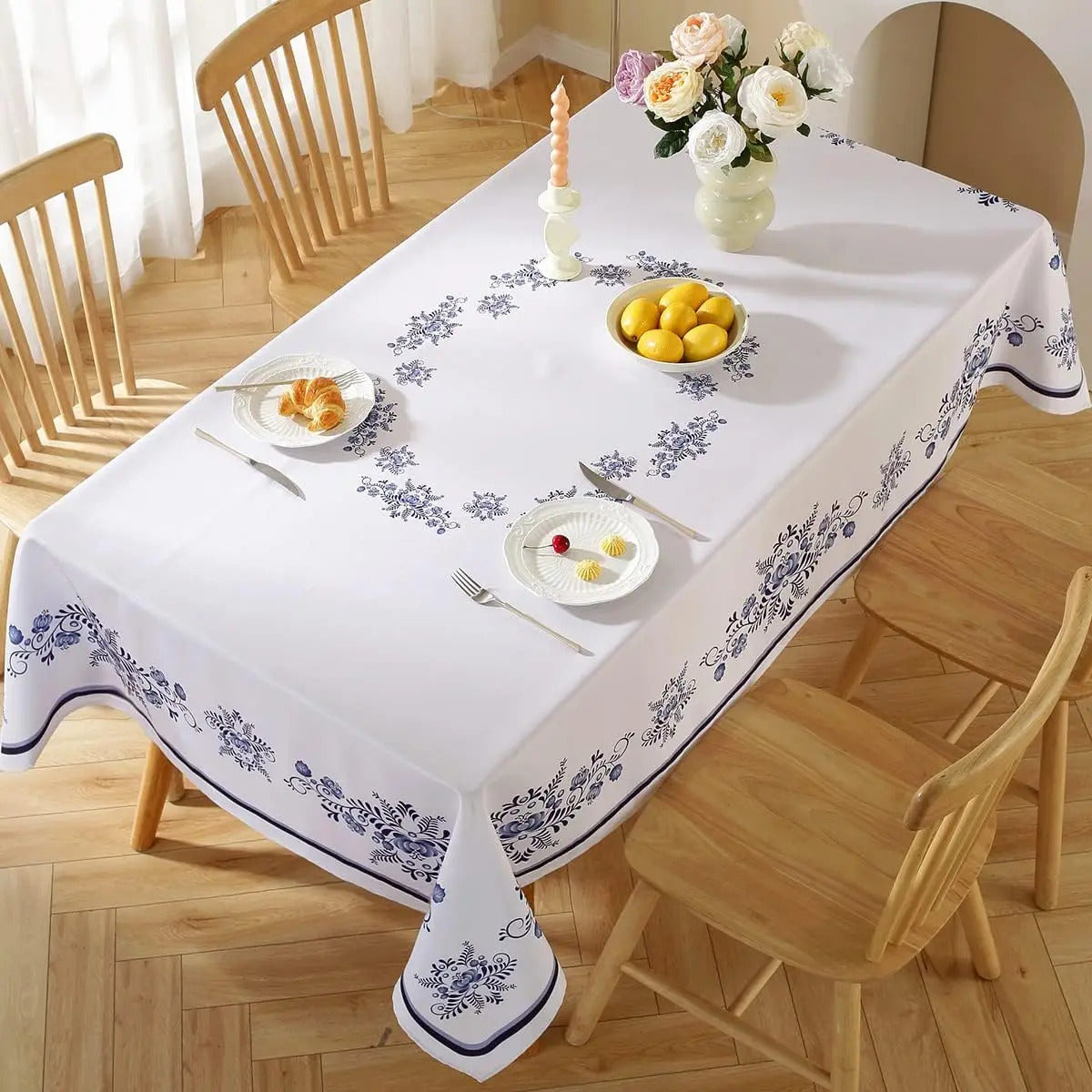 Nappe en Toile Cirée Rectangulaire Motif Floral
