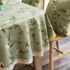 Nappe Verte Élégante Imprimée de Fleurs