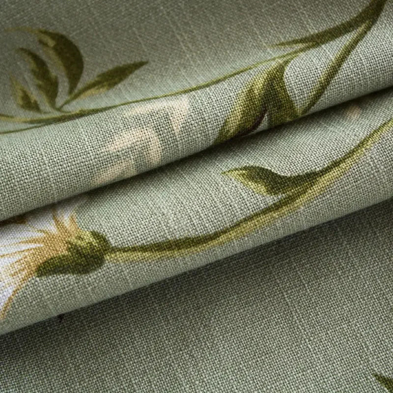 Nappe Verte Élégante Imprimée de Fleurs